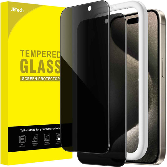 JETech Privacy Screen Protector for iPhone 15 Pro Max 6.7-Inch, Anti-Spy Tempered Glass Film with Easy Installation Tool, 2-Pack 🍁 All In One Marketplace Canada