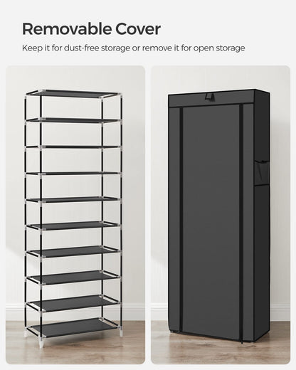 SONGMICS 10-Tier Shoe Rack, Shoe Storage Organizer Cabinet, Black URXJ10H01 🍁 All In One Marketplace Canada