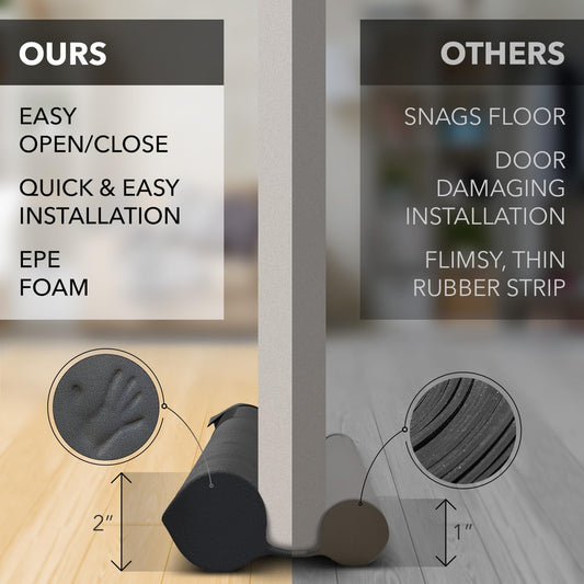 Everlasting Comfort 2 Sided Under Door Draft Stopper for Bottom of Doors - Quick Install, Keeps Heat In & Cold Air Out- Weather Stripping Door Seal Strip & Noise Blocker for Interior -Fits 76 - 91cm W 🍁 All In One Marketplace Canada
