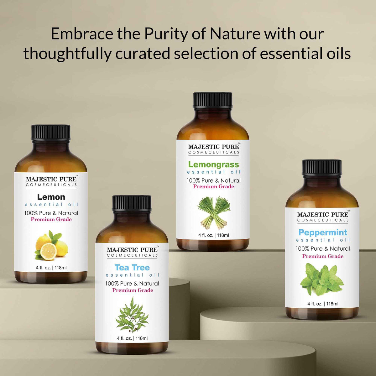 Majestic Pure Eucalyptus Essential Oil - Huge 118 ml - 100% Pure and Natural Oil for Soap Making Scent- Premium Grade with Glass Dropper 🍁 All In One Marketplace Canada