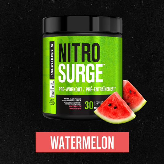 NITROSURGE Pre Workout Supplement - Endless Energy, Instant Strength Gains, Clear Focus, Intense Pumps - Nitric Oxide Booster & Preworkout Powder with Beta Alanine - 30 Servings, Watermelon 🍁 All In One Marketplace Canada