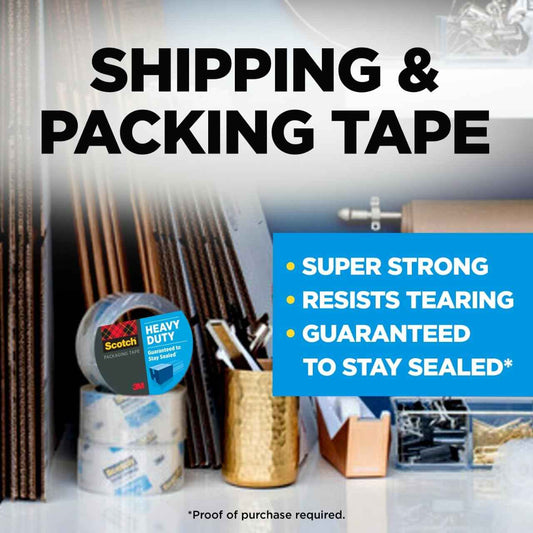 Scotch Packing Tape Heavy Duty Shipping Tape, 1.88" x 50m, 6 Rolls 🍁 All In One Marketplace Canada