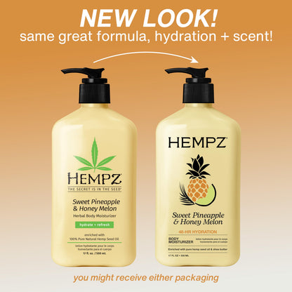 Hempz Sweet Pineapple & Honey Melon Moisturizing Skin Lotion, Natural Hemp Seed Herbal Body Moisturizer with Jojoba, Natural Extracts, Vitamin A and E, 17 oz 🍁 All In One Marketplace Canada
