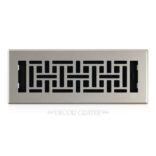 Decor Grates Metal Oriental Decorative Air Vent Cover 3x10 Floor Register – AC Floor Vent Covers for Home Floor Vents – Fits 3 x 10 Inch Opening – Brushed Nickel (AJH310-NKL) 🍁 All In One Marketplace Canada
