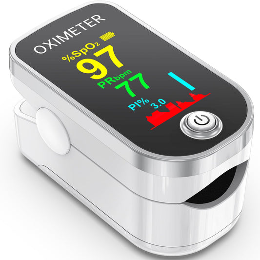Alcarefam Pulse Oximeter, 4 Color TFT Display Oxygen Meter Finger Monitor, Home SpO2 Blood Oxygen Saturation Monitor with Fast Reading & Heart Rate, Health Essential Equipment 🍁 All In One Marketplace Canada