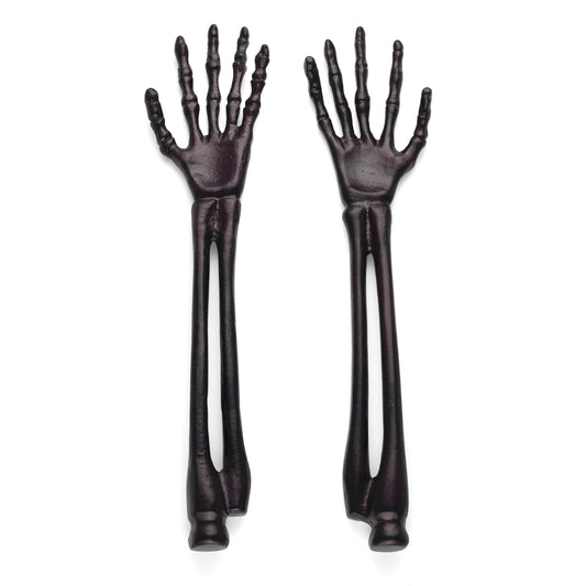 Oneida Flatware Utensil Set, Vintro Halloween Satin Black Skeleton 2-Piece Salad Servers Set, Aluminum Kitchen Utensils Set, Tongs, Black, Halloween Decor Indoor, Salad Serving Set (2 Piece, 12-inch)