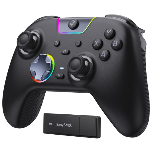 EasySMX X05 Pro Wireless PC Controller, Upgraded 2-Stage Triggers, Soft Click Buttons, Hall Joysticks, 1000Hz Polling, 8-Way D-Pad, 1000mAh Battery, Multi-Platforms Controller for PC/Switch/Android/iOS, Black 🍁 All In One Marketplace Canada