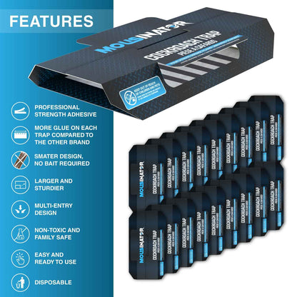 MOUSINATOR Cockroach Traps, 18-Pack, Larger and Multi-Entry Design with Extra-Strong Adhesive, Sticky Glue Cockroach Trap for Indoor Use, Family-Safe, Easy and Ready-to-Use 🍁 All In One Marketplace Canada