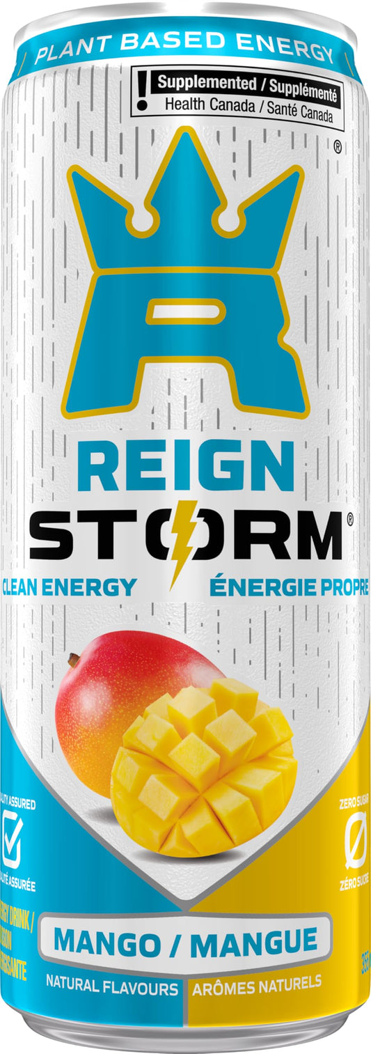 Reign Storm, Mango, 355mL (12 Pack) – Clean Energy Drink, Zero Sugar, Plant-Based, Vegan 🍁 All In One Marketplace Canada