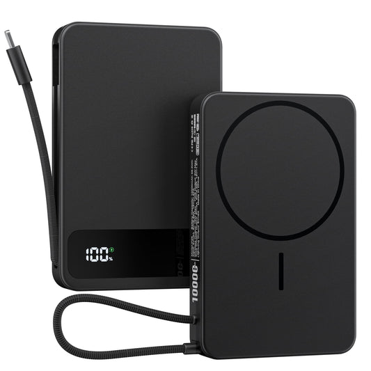 Magnetic Power Bank, 10,000mAh Wireless Portable Charger for Mag-Safe 15W Fast Charging, Battery Pack with USB-C/Lightning Cable 22.5W in/Out for iPhone 17/16/15/14/13/12 Series, AirPods & More 🍁 All In One Marketplace Canada