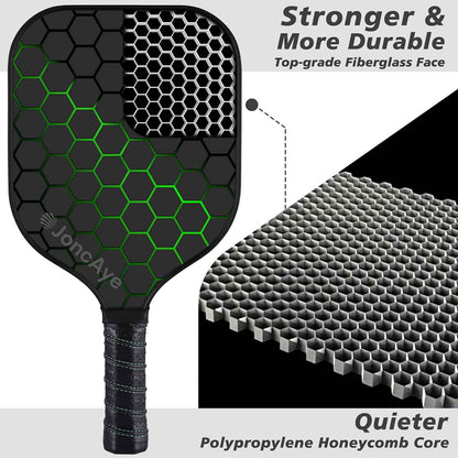 JoncAye Pickleball Paddles Set of 4 Rackets and Balls with Paddle Case, Lead Tape, Ball Bag, Carbon Fiber Pickle-Ball Raquette for Beginner | USAPA Approved Pickleball Equipment with Accessories 🍁 All In One Marketplace Canada