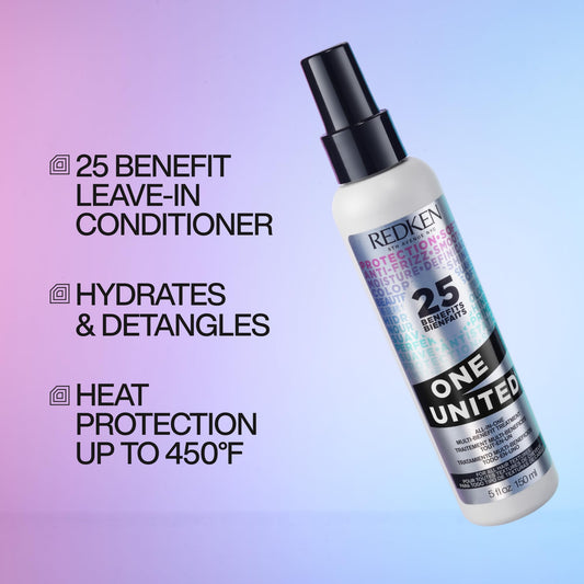 Redken One United Leave In Conditioner, Detangler Spray, Multi-Benefit Hair Treatment, Nourishes, & Smooths Frizz, Heat Protection Spray for Blow Dry & Styling, For All Hair Types, Paraben Free 🍁 All In One Marketplace Canada