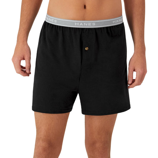 Hanes Men's 5-Pack Exposed Waistband Knit Boxers, Assorted, Large/36-38 🍁 All In One Marketplace Canada