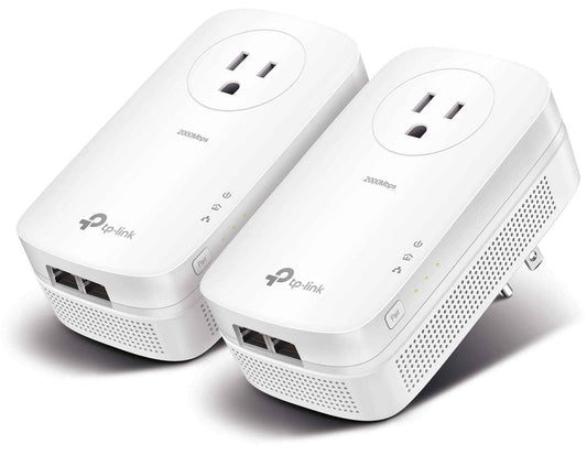 TP-Link AV2000 Powerline Adapter (TL-PA9020P KIT) – 2 Gigabit Ports, Passthrough, Ethernet Over Power, Plug&Play, Noise Filtering, Ideal for Gaming 🍁 All In One Marketplace Canada