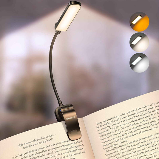 Glocusent 13 LED Book Light for Reading in Bed, Eye-Caring 3 Amber Colors & Stepless Dimming, Travel Clip on Book Reading Light Lasts 1 Week to 2 Months, Gifts for Book Lovers, Men, Women & Kids 🍁 All In One Marketplace Canada