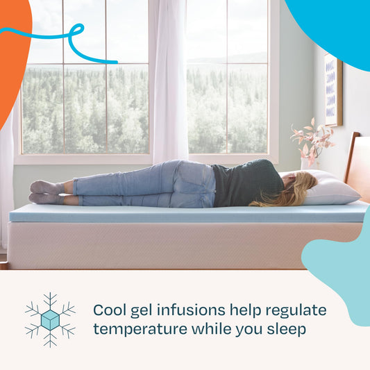 Linenspa 2 Inch Memory Foam Mattress Topper, Gel Infused Full Mattress Topper, CertiPUR-US Certified 🍁 All In One Marketplace Canada