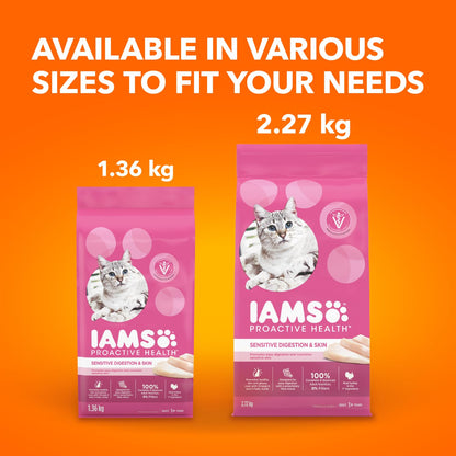 IAMS Proactive Health Sensitive Digestion & Skin Adult Dry Cat Food – Turkey – 2.72KG (5.9LB) Bag 🍁 All In One Marketplace Canada