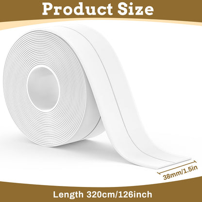 2 Rolls Caulking Tape Waterproof Self Adhesive, Kitchen & Bath Seal Caulk Strip, Self Adhesive Caulk Tape Sealant Strip for Toilet Base, Bathtub Countertop, Wall Floor, with Sealing Tool (126 X 1.5In) 🍁 All In One Marketplace Canada