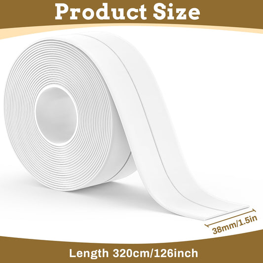 2 Rolls Caulking Tape Waterproof Self Adhesive, Kitchen & Bath Seal Caulk Strip, Self Adhesive Caulk Tape Sealant Strip for Toilet Base, Bathtub Countertop, Wall Floor, with Sealing Tool (126 X 1.5In) 🍁 All In One Marketplace Canada