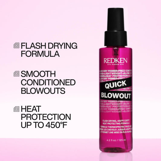 Redken Quick Blowout Heat Protection Spray for All Hair Types | Reduces blow dry time | Blowdry spray,125ml. 🍁 All In One Marketplace Canada