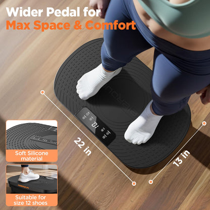 FEIERDUN Vibration Plate Exercise Machine, Full Body Vibrating Plate with Wider Platform, 150kg (330lbs) Capacity, Plaque Vibrante with LED Screen, Remote & Resistance Bands,Black 🍁 All In One Marketplace Canada