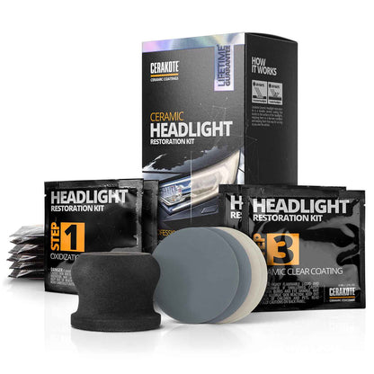 CERAKOTE® Ceramic Headlight Restoration Kit – Guaranteed To Last As Long As You Own Your Vehicle – Brings Headlights back to Like New Condition - 3 Easy Steps - No Power Tools Required 🍁 All In One Marketplace Canada