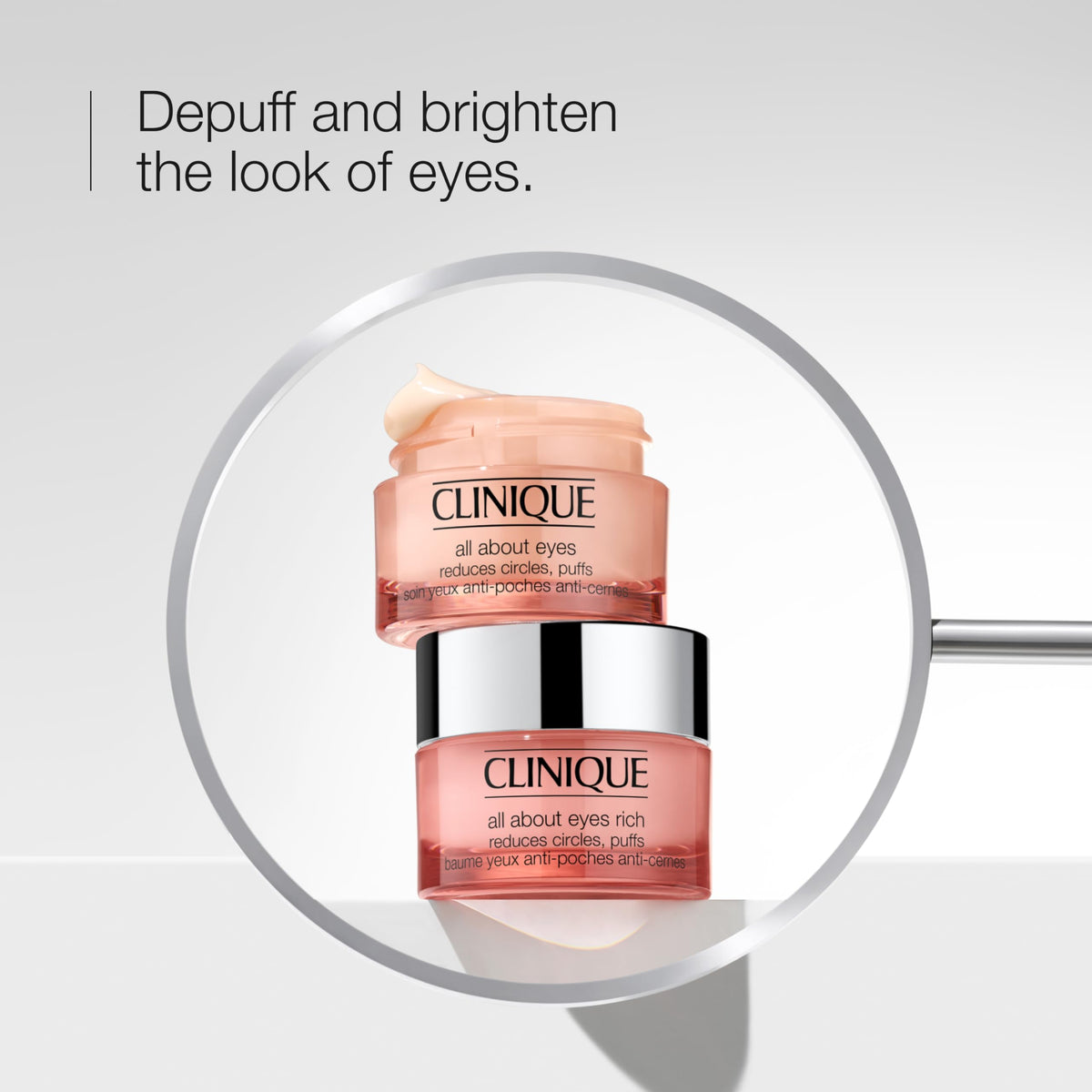 Clinique All About Eyes Lightweight Eye Cream With Vitamin C | Hydrating, Brightening, Depuffing + Dark Circle Reducing, Mini Travel Size, 15ml