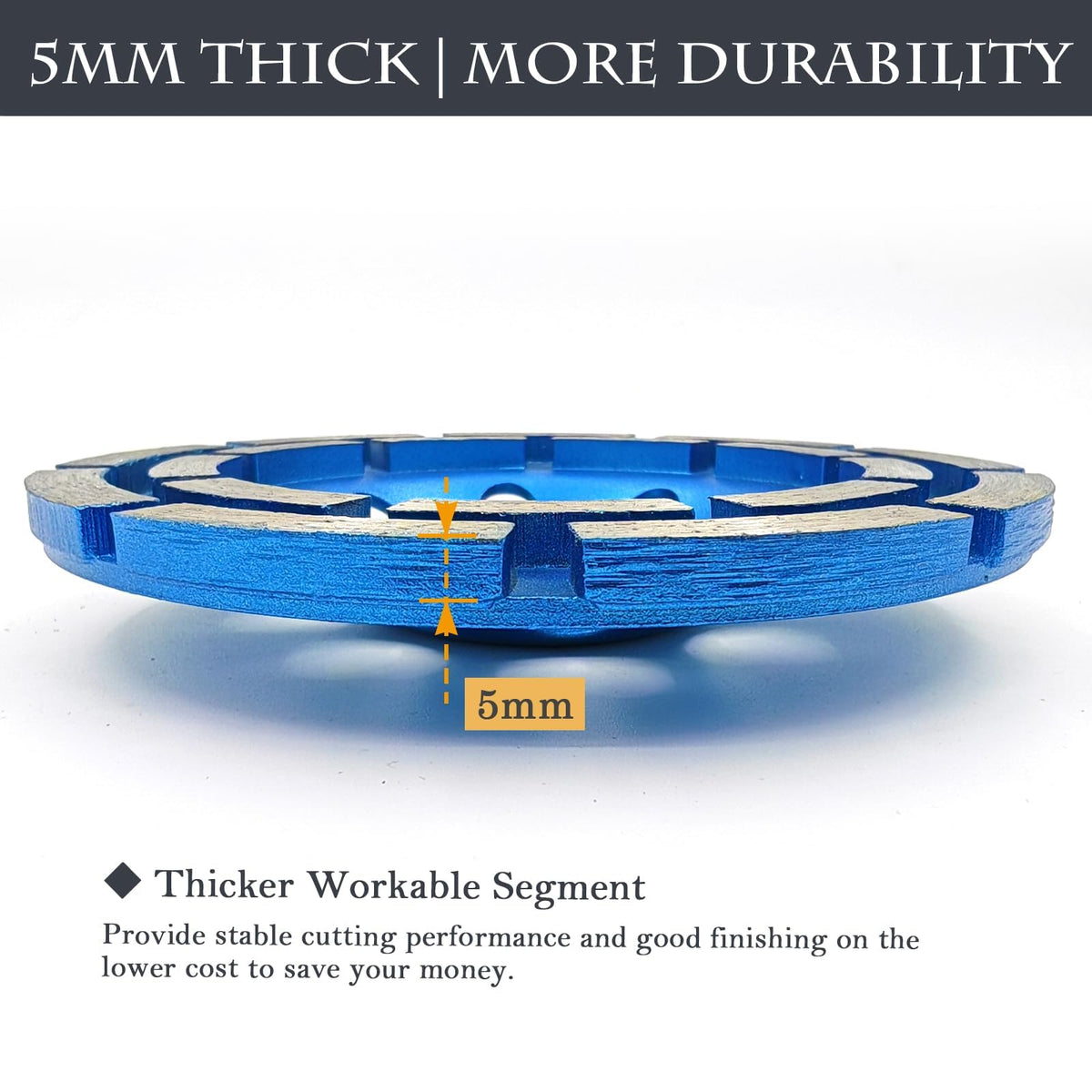 SWIGRANCE 2Pcs Diamond Concrete Grinding Cup Wheels 115mm 4-1/2" Set (Double Row + Turbo Row Segment), Fits 7/8" Arbor for Angle Grinder, Shaping Cleaning Concrete Masonry Marble Granite Brick 🍁 All In One Marketplace Canada