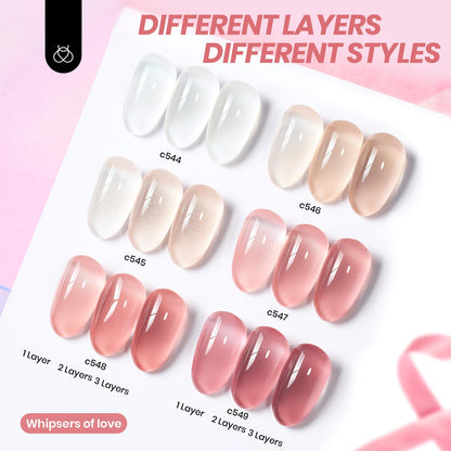 Beetles Jelly Gel Nail Polish Set 6 Colors Neutral Sheer Milky White Nude Pink Gel Polish Kit Translucent Soak off Uv Nail Gel Diy Manicure Gifts for Girls Women 🍁 All In One Marketplace Canada