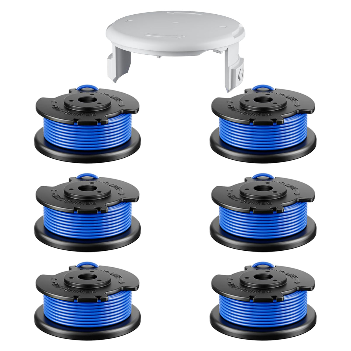 7 Pcs AC14RL3A Replacement Weed Wacker String for Ryobi One+, 0.065" Diameter String Trimmer Refill, and AC14HCA Cover Cap Compatible with Ryobi 18v, 24v, and 40v Cordless Trimmers(6 Spools+1 Cap) 🍁 All In One Marketplace Canada