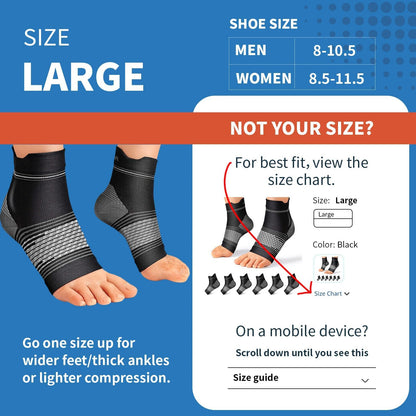 Plantar Fasciitis Sock (6 Pairs) for Men and Women, Ankle Brace Compression Socks with Arch Support for Achilles Tendonitis, Heel Pain, Swelling & Arthritis Relief, Black, Large 🍁 All In One Marketplace Canada