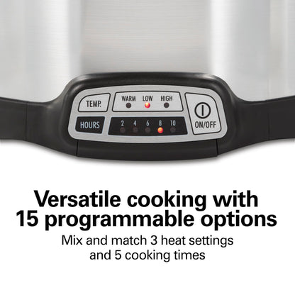 Hamilton Beach Programmable Slow Cooker, 6 Quart Capacity, Silver, 33463 🍁 All In One Marketplace Canada