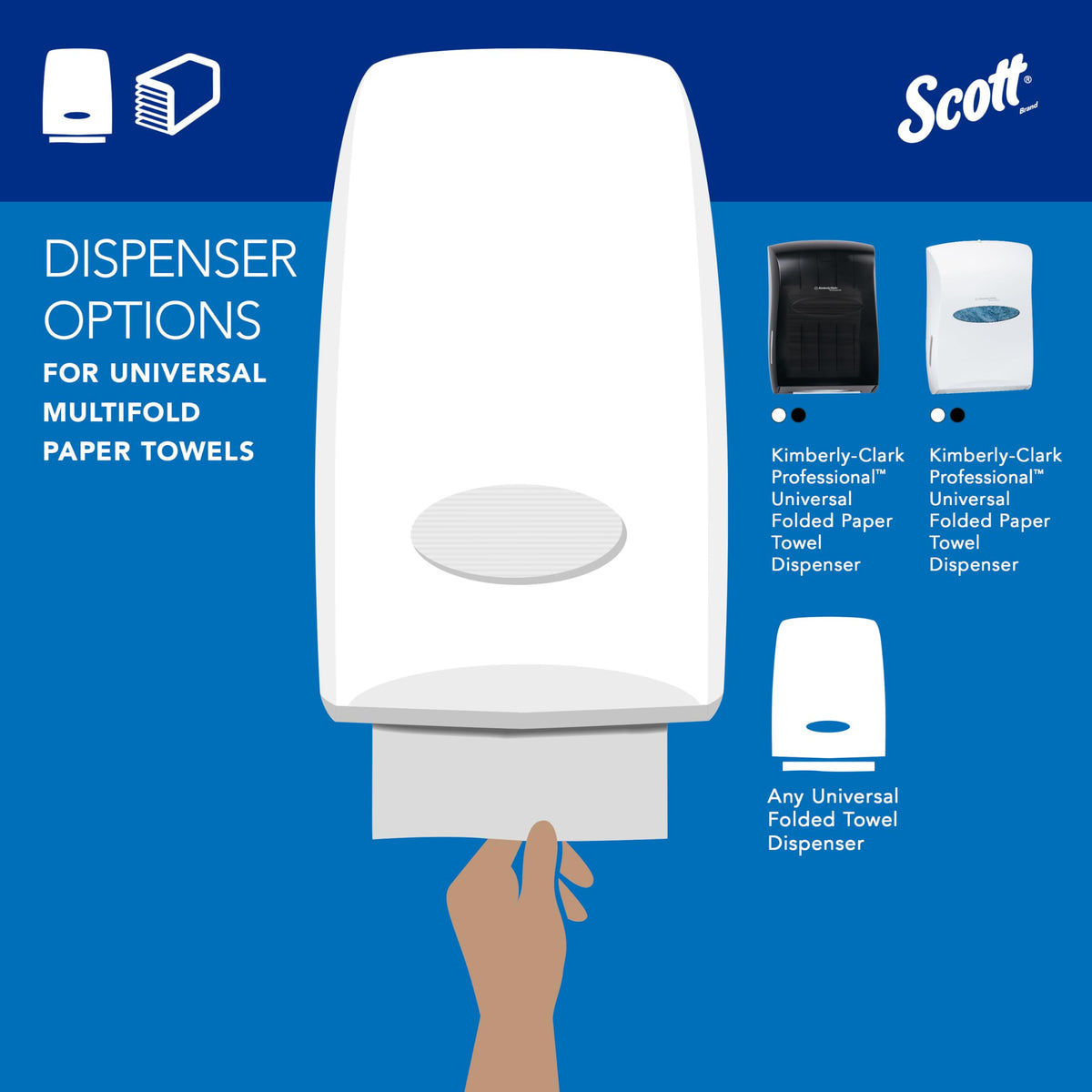 Scott Professional Universal Multifold Paper Towels, Bulk (01840), Absorbency Pockets, White, 9.2"x9.4" Towel, Compressed, Compact (250 Sheets/Pack, 16 Packs/Case, 4,000 Sheet Total) 🍁 All In One Marketplace Canada