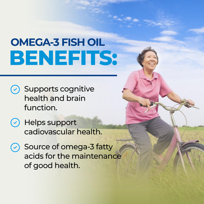 Fish Oil Omega 3 EPA & DHA 2250 mg | Burpless Lemon Flavor Triple Strength Supplement with Fatty Acids from Wild Icelandic Fish | Supports Joint, Eyes, Brain & Skin Health | Non GMO | 90 Softgels 🍁 All In One Marketplace Canada