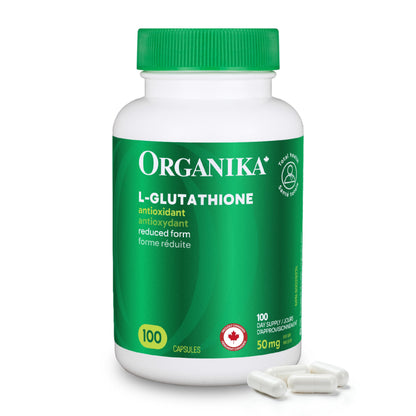 Organika Canadian-Made L-Glutathione (Reduced), Antioxidant and Detox Support -100 Caps 🍁 All In One Marketplace Canada