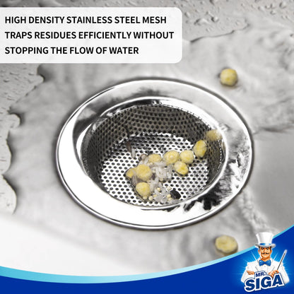 MR.SIGA Kitchen Sink Strainer, Stainless Steel Sink Drain Strainer, Dishwasher Safe, Outer Diameter4.4 inch/11.2cm, Inner Diameter 3 inch/7.6cm, Pack of 3 🍁 All In One Marketplace Canada