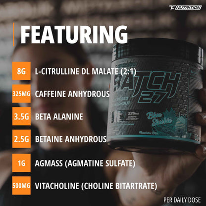 Batch 27 Pre Workout Powder - Nitric Oxide Booster & Preworkout for Men and Women w/Citrulline, Beta Alanine, Caffeine for Enhanced Energy, Endurance, & Reduced Fatigue - 40 Servings, Orange Cream 🍁 All In One Marketplace Canada