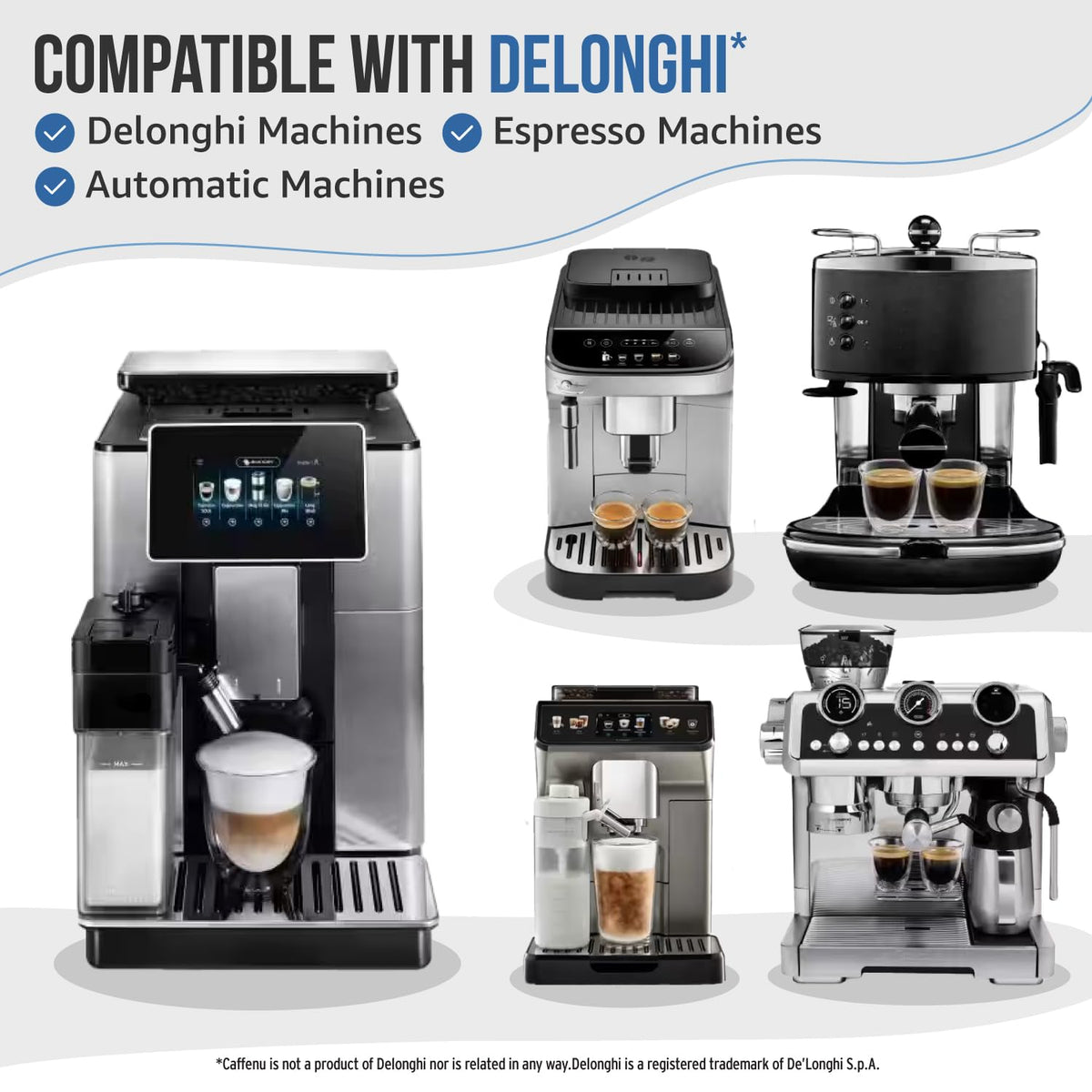 Delonghi Compatible Descaling Solution. 2 Bottles of Descaler Solution. Descaling Kit Removes Limescale For Hotter Coffee. 4 Uses Descaler For Delonghi Coffee Machines. 🍁 All In One Marketplace Canada