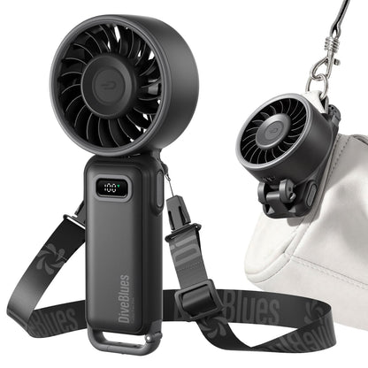 Diveblues Turbo Portable Fan, 3X Powerful Airflow, 1-100 Speed, 4-in-1 Handheld Fan Mini Fan with Carabiner Clip, Up to 12H Cooling for Travel, Gifts for Women, Travel Essentials, Airplane Gadgets 🍁 All In One Marketplace Canada