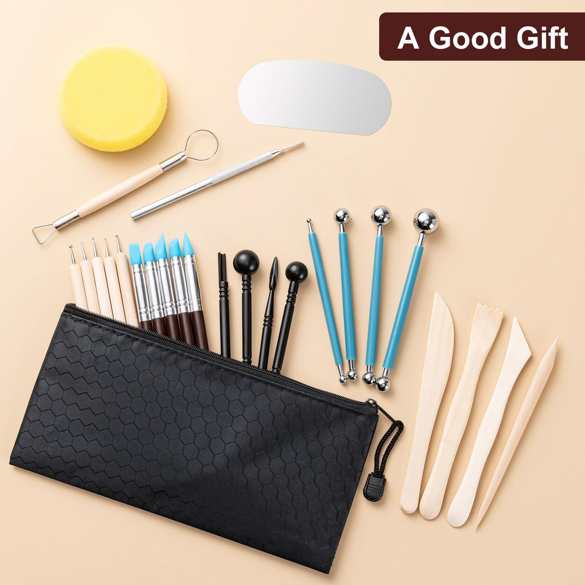 Amrules Clay Tools Kit, 27 PCS Pottery Tools, Practical Polymer Clay Sculpting Tools Kit, Air Dry Clay Tools Set for Adults, Pottery Craft, Dotting, Carving, Drawing, Molding, Modeling, Shaping 🍁 All In One Marketplace Canada