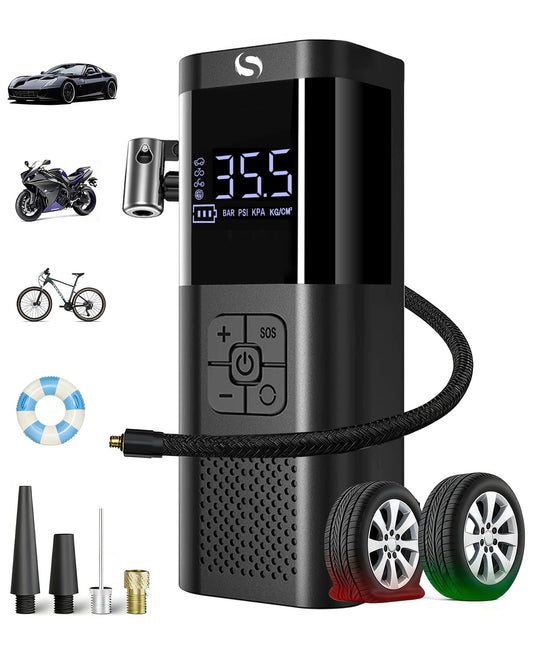 SERVOMASTER Portable Air Compressor, 150PSI Air Compressor Tire Inflator with Digital Pressure Gauge and LED Light, Portable Air Pump for Cars, Motorcycles, Bicycles, Balls 🍁 All In One Marketplace Canada