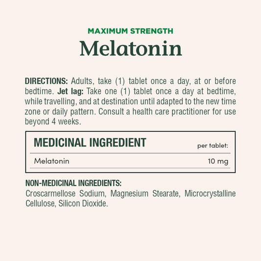 NATURE'S BOUNTY Maximum Strength Melatonin, 10 mg, Value Size, Helps Reset Sleep-wake Cycle, Helps Increase Total Sleep Time, Fall Asleep Faster, Fights Jet Lag, 120 Tablets, 44 g 🍁 All In One Marketplace Canada
