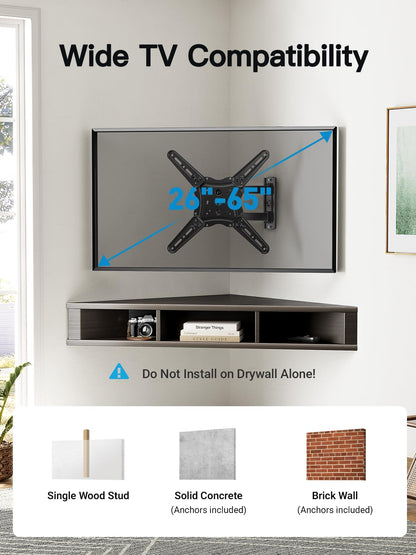 Pipishell Full Motion TV Wall Mount for 26-65 Inch Flat Curved Screen TVs, Max VESA 400x400mm up to 77 lbs, Swivel TV Mount Wall Bracket with Articulating Arms, Tilt, Extension, PIMF7 🍁 All In One Marketplace Canada