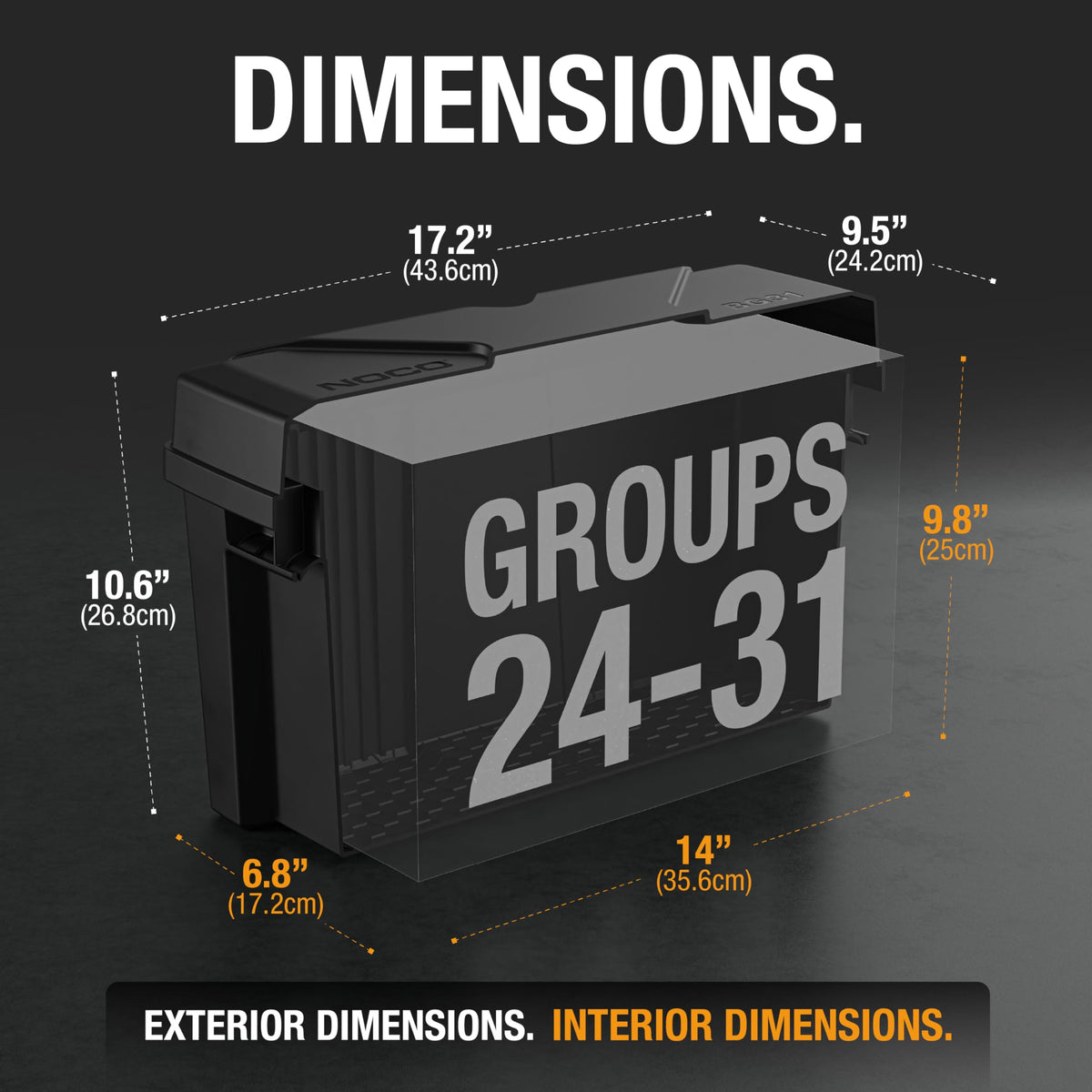 NOCO Snap-Top BG31 Battery Box, Group 24-31 12V Battery Box for Marine, Automotive, RV, Boat, Camper and Travel Trailer Batteries 🍁 All In One Marketplace Canada