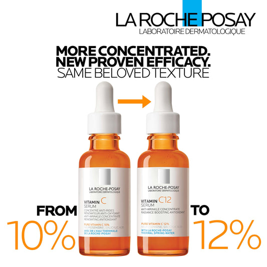 La Roche-Posay Vitamin C Serum, 12% Pure Vitamin C Anti-Aging and Illuminating Facial Serum to Help Reduce the Look of Fine Lines, Improve Skin Radiance & Texture, Suitable for Sensitive Skin 30mL 🍁 All In One Marketplace Canada