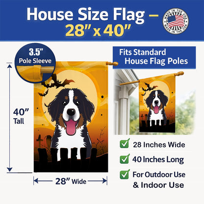 Caroline's Treasures BB1795CHF Halloween Bernese Mountain Dog Canvas House Size Flag, Multicolor, Large
