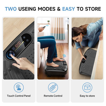 Vibration Plate Exercise Machine,Vibration Plate Machine 199 Adjustable Speed,Vibrating Plate Exercise Machine Automatic Mode P1-P7,Vibration Platform with Bluetooth 450 Lbs Capacity(Raven Black) 🍁 All In One Marketplace Canada