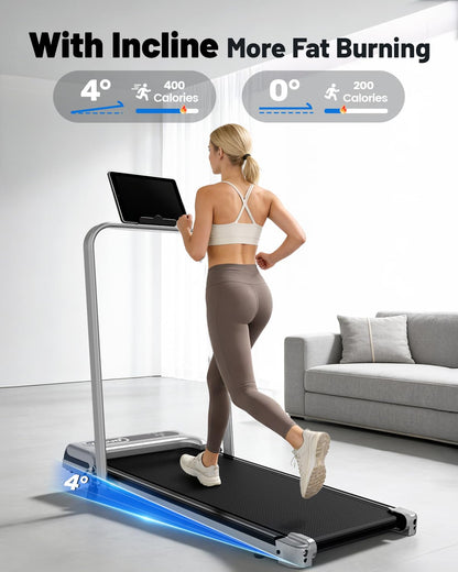 Yagud Walking Pad with 8% Incline, 3 in 1 Treadmill for Home & Office, 2.5HP Under Desk Treadmill with Handle, Portable Treadmill with Remote Control & Led Display, No Installation 🍁 All In One Marketplace Canada