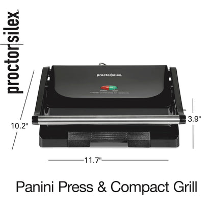 Proctor Silex 4 Serving Panini Press, Sandwich Maker and Compact Indoor Grill, Upright Storage, Easy Clean Nonstick Grids, Black (25440PS) 🍁 All In One Marketplace Canada