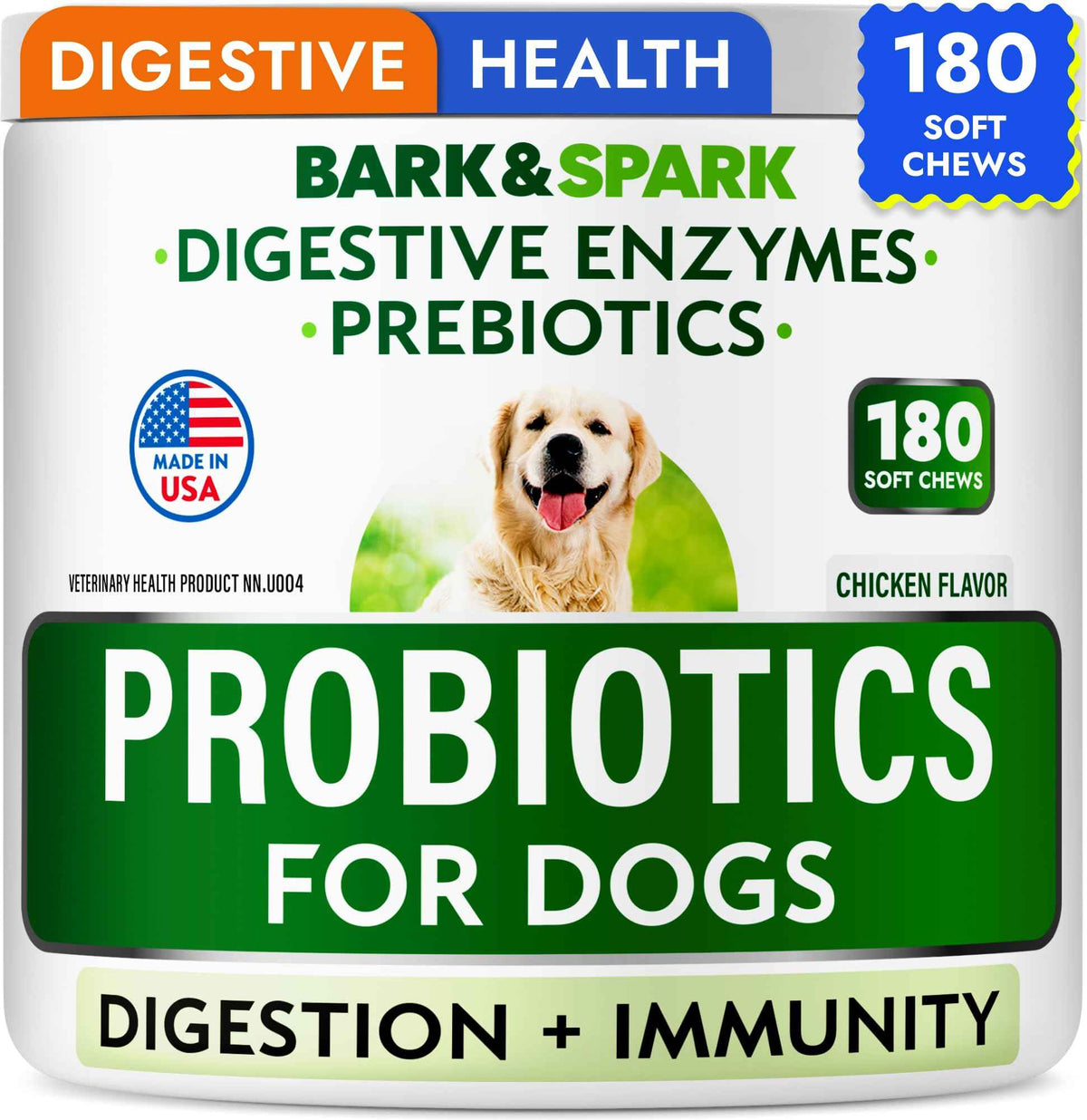 Probiotics for Dogs - Gas, Diarrhea, Allergy, Constipation, Upset Stomach Relief, w/Digestive Enzymes + Prebiotics - Chewable Supplement - Improve Digestion, Immunity - Dog Probiotics Chews - 180Ct 🍁 All In One Marketplace Canada